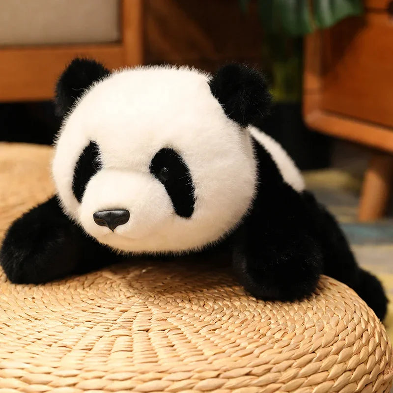 Kawaii Bear Plush Throw Pillow – Soft Lying Animal Cushion