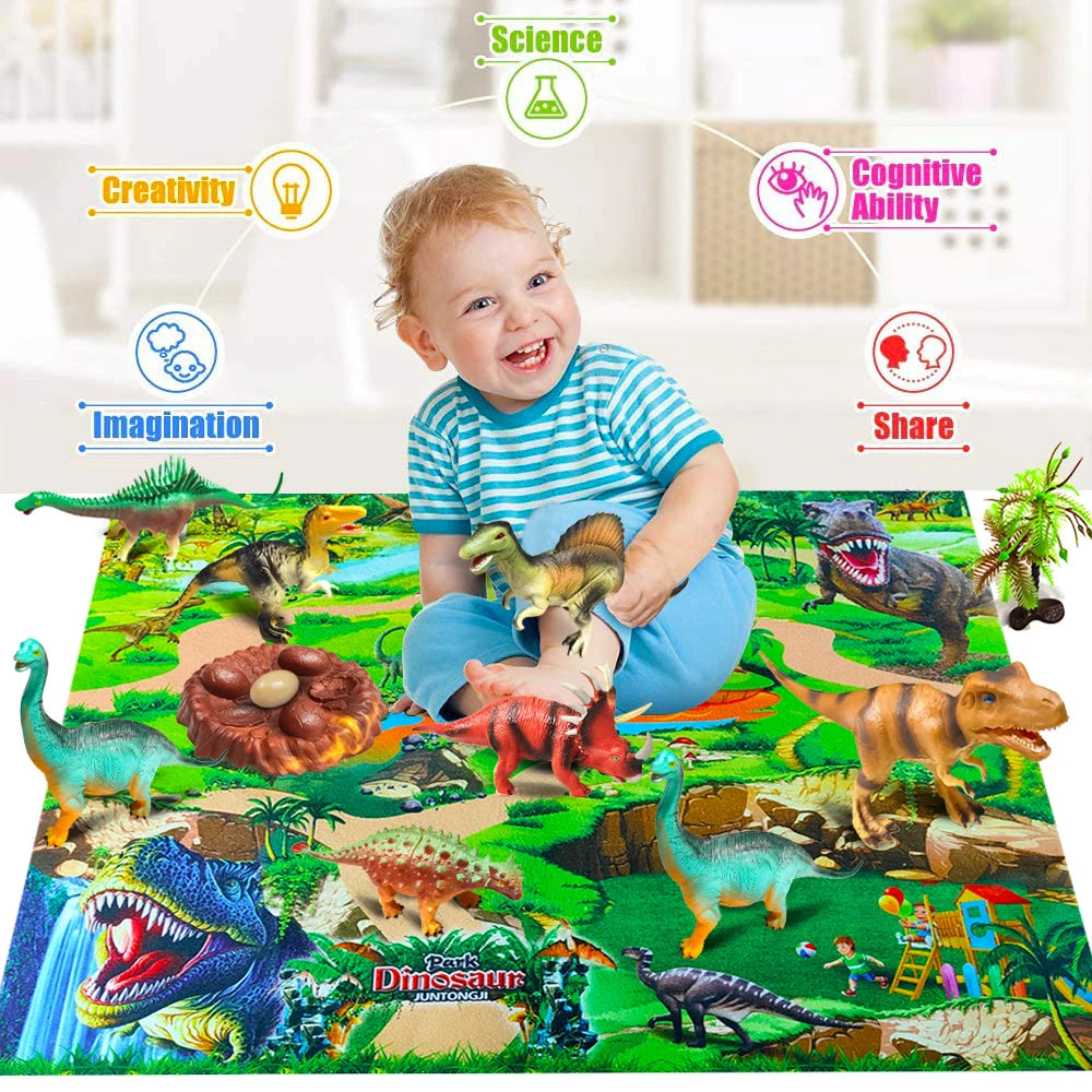 Realistic Dinosaur Figure Playset – Hand Painted PVC Models