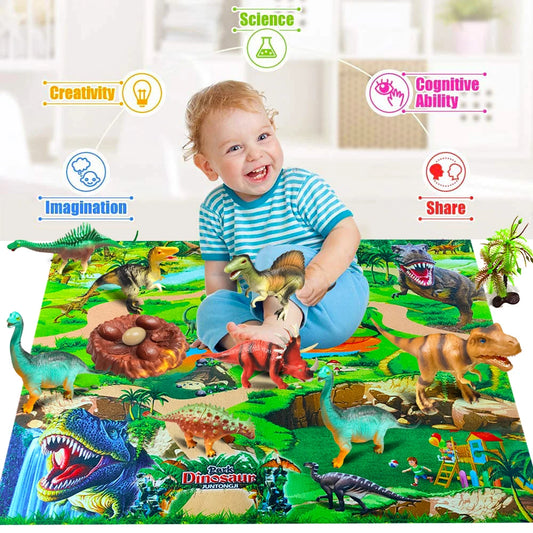 Realistic Dinosaur Figure Playset – Hand Painted PVC Models