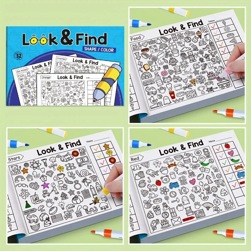 Kids Hidden Object Coloring Activity Book