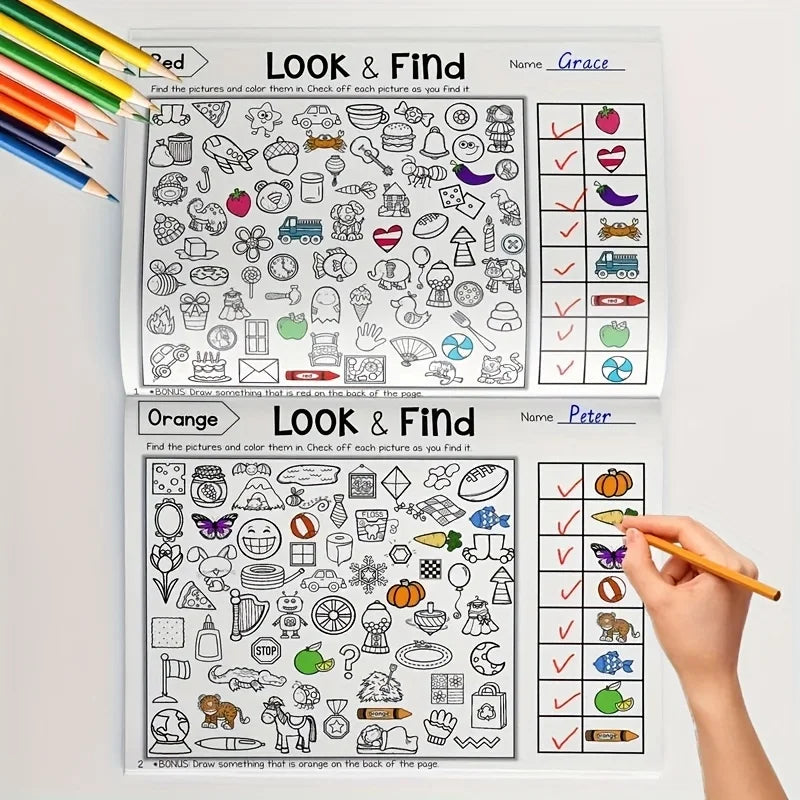 Kids Hidden Object Coloring Activity Book